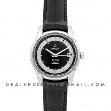 De Ville Co-Axial Chronometer Black Dial in Steel on Black Leather Strap
