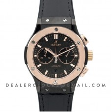 Classic Fusion Chronograph Black Dial with Rose Gold Bezel in PVD