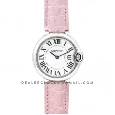 Ballon Bleu de Cartier 36mm White Dial in Steel on Light Pink Leather Strap