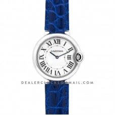 Ballon Bleu de Cartier 36mm White Dial in Steel on Blue Leather Strap