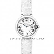 Ballon Bleu de Cartier 36mm White Dial in Steel on White Leather Strap