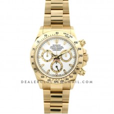 Daytona 116528 White Dial with Yellow Gold Bracelet
