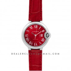 Ballon Bleu de Cartier 33mm Red Dial in Red Leather Strap Ballon Bleu de Cartier 33mm Red Dial in Red Leather Strap