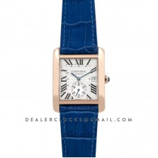 Tank MC Watch in Rose Gold on Blue Leather Strap