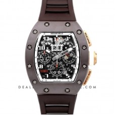 RM 011 Automatic Flyback Chronograph TZP-Z Brown Ceramic Asia Boutique Limited Edition on Brown Rubber Strap