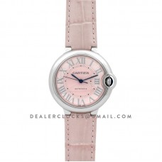 Ballon Bleu de Cartier 36mm Pink Dial in Steel on Pink Leather Strap
