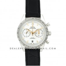 Speedmaster ’57 Co-Axial White/Rose Gold Dial on Black Leather Strap