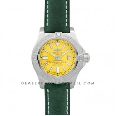 Avenger II Seawolf Yellow Dial in Steel on Leather Strap