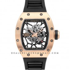 RM 035-02 Black Toro Americas in Rose Gold on Black Rubber Strap