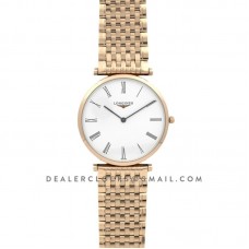 La Grande Classique De Longines 37mm White Dial in Rose Gold on Bracelet La Grande Classique De Longines 37mm White Dial in Rose Gold on Bracelet