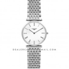La Grande Classique De Longines 37mm White Dial in Steel on Bracelet La Grande Classique De Longines 37mm White Dial in Steel on Bracelet