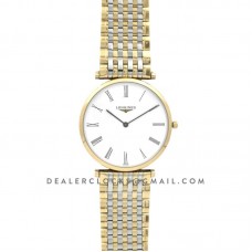 La Grande Classique De Longines 37mm White Dial in Yellow Gold on Two Toned Bracelet La Grande Classique De Longines 37mm White Dial in Yellow Gold on Two Toned Bracelet
