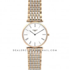 La Grande Classique De Longines 37mm White Dial in Rose Gold on Two Toned Bracelet La Grande Classique De Longines 37mm White Dial in Rose Gold on Two Toned Bracelet