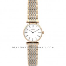 La Grande Classique De Longines 24mm White Dial in Rose Gold on Two Toned Bracelet La Grande Classique De Longines 24mm White Dial in Rose Gold on Two Toned Bracelet