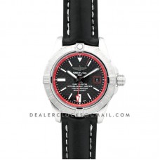 Avenger II GMT Carbon Fiber Dial in Steel on Leather Strap