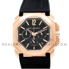 Octo Velocissimo Chronograph Rose Gold Black Dial