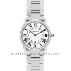Ronde Louis Cartier Watch 36mm White Dial in Steel on Bracelet