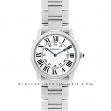 Ronde Solo de Cartier Watch 36mm White Dial in Steel on Bracelet