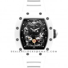 RM 051-01 Tourbillion Tiger and Dragon White Ceramic