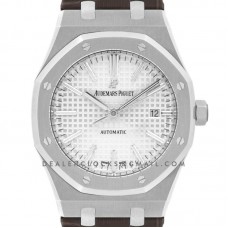 Royal Oak 15400 Steel White Dial on Leather Strap Royal Oak 15400 Steel White Dial on Leather Strap