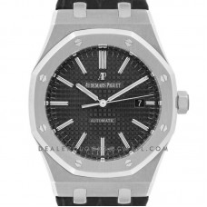 Royal Oak 15400 Steel Black Dial on Leather Strap Royal Oak 15400 Steel Black Dial on Leather Strap