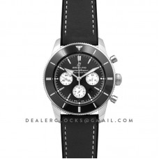 Superocean Heritage II B01 Chronograph in Black Dial on Steel on Black Leather Strap Superocean Heritage II B01 Chronograph in Black Dial on Steel on Black Leather Strap