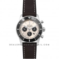 Superocean Heritage II B01 Chronograph in Silver Dial on Steel on Brown Leather Strap Superocean Heritage II B01 Chronograph in Silver Dial on Steel on Brown Leather Strap