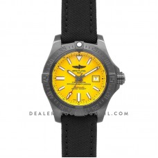Avenger II Seawolf Blacksteel Yellow Dial in DLC Steel on Nylon Strap