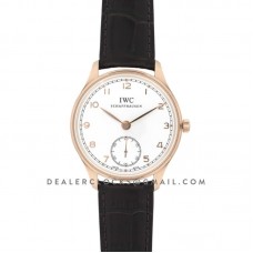 Portuguese Hand Wound Eight Days IW545409 White Dial in Rose Gold