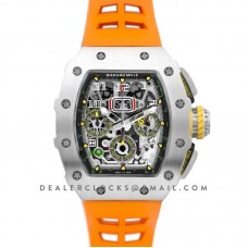 RM 011-03 Automatic Flyback Chronograph in Titanium on Orange Rubber
