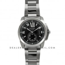 Calibre de Cartier Black Dial on Steel Bracelet