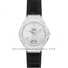 Polo Watch White Gold Paved Diamonds