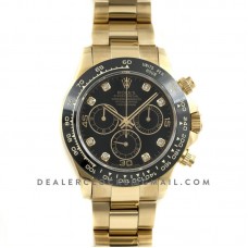 Daytona 116515 Black Dial with Yellow Gold Bracelet