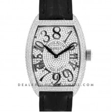 Crazy Hours White Diamond Dial With Black Markers in Steel