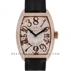 Crazy Hours Diamond Dial With Black Markers in Rose Gold