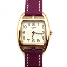 Cape Cod Tonneau Rose Gold on Violet Epsom Leather Strap