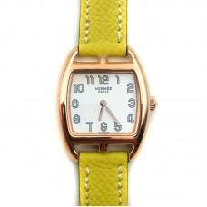 Cape Cod Tonneau Rose Gold on Yellow Epsom Leather Strap