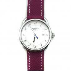 Arceau Steel on Violet Epsom Leather Strap