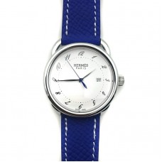 Arceau Steel on Blue Epsom Leather Strap
