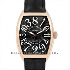 Crazy Hours Black Dial with White Markers in Rose Gold