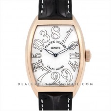 Crazy Hours White Dial with White Markers in Rose Gold