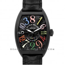 Crazy Hours Black Dial with Colourful Markers in PVD