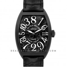 Crazy Hours Black Dial with White Markers in PVD