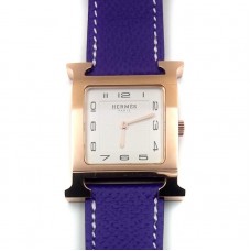Heure H Rose Gold on Purple Epsom Leather Strap Heure H Rose Gold on Purple Epsom Leather Strap